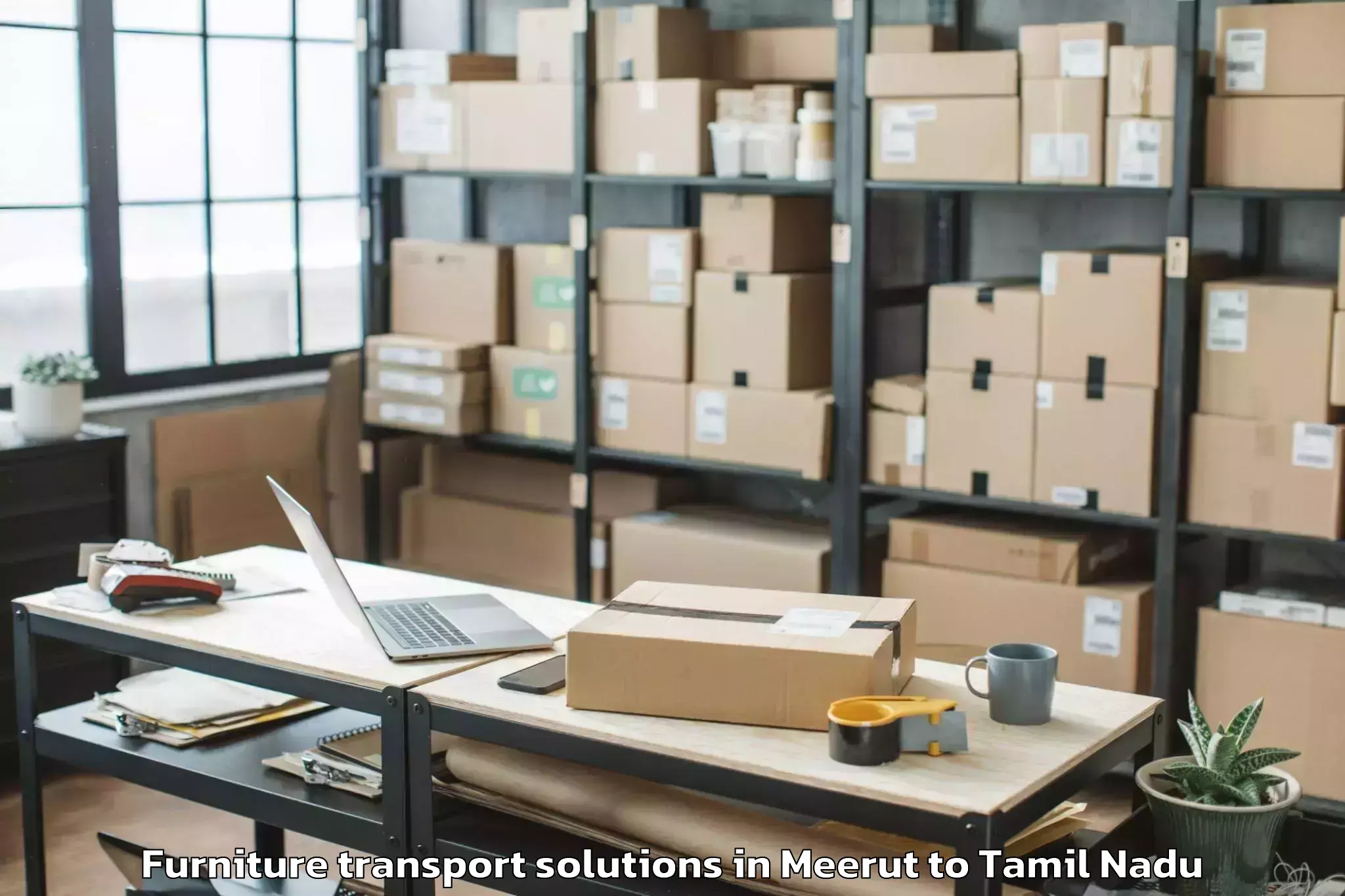 Top Meerut to Andippatti Furniture Transport Solutions Available